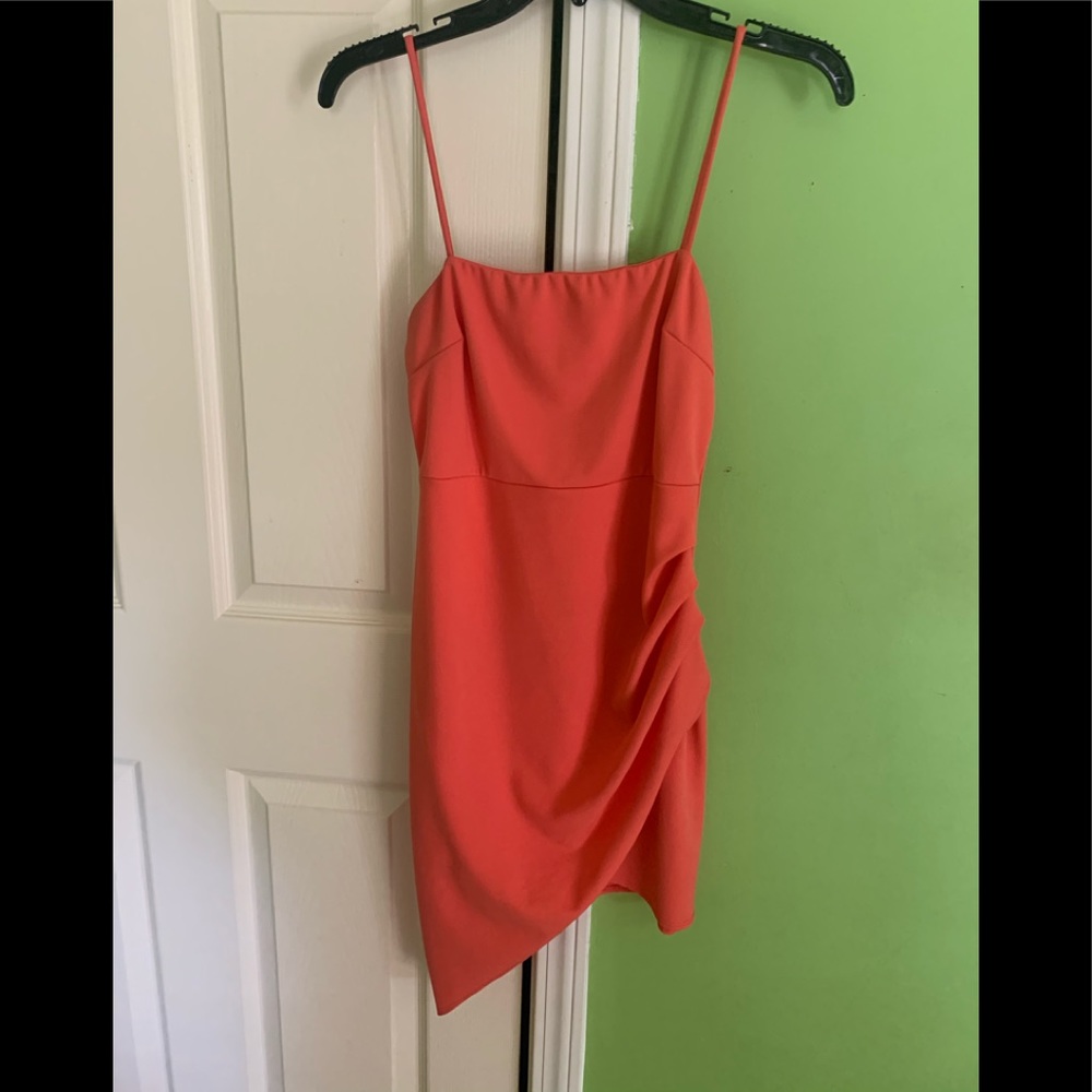 Coral Ruches Dress